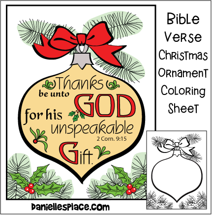 Christmas ornament coloring sheet