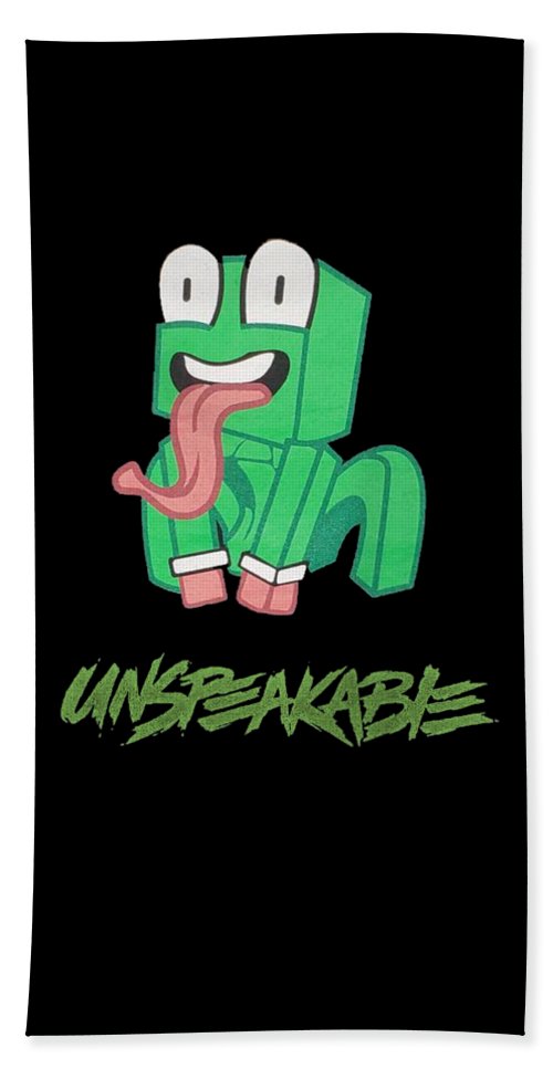 Black crouching icon unspeakable game beach towel by tp art