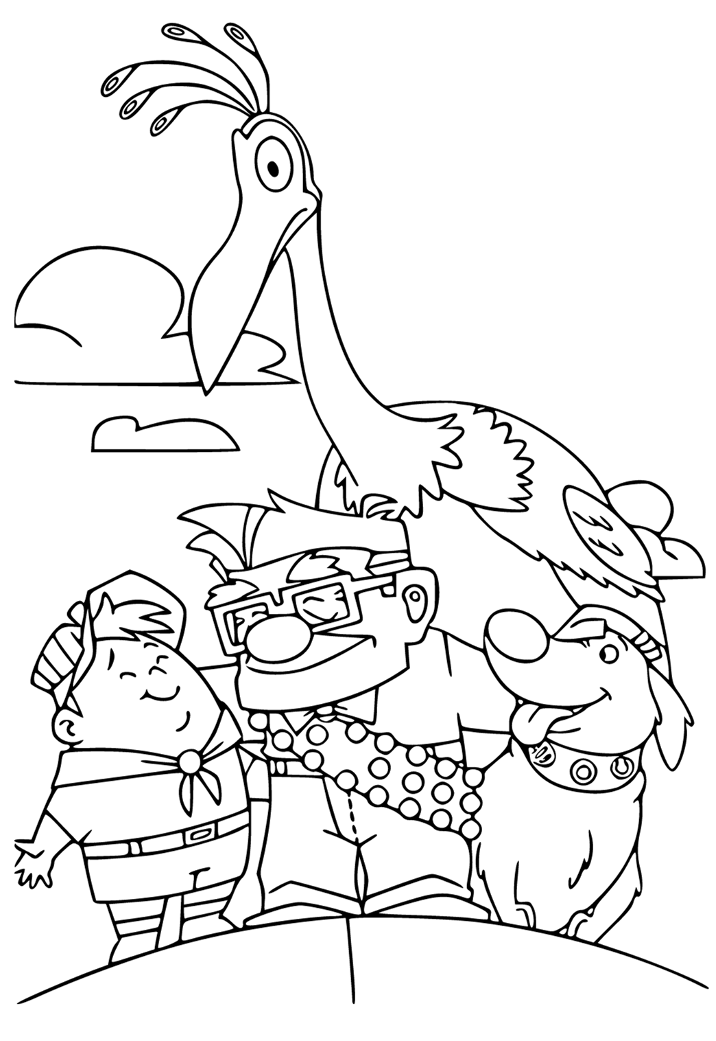 Free printable up characters coloring page for adults and kids