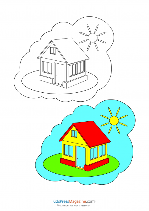 Match up coloring pages â house