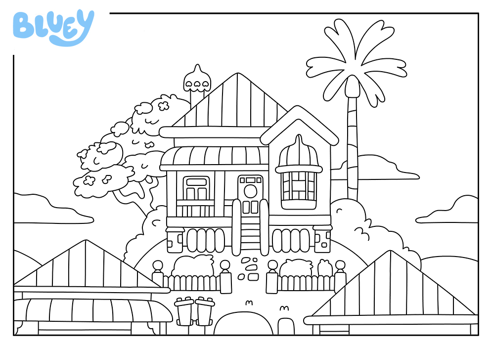 Print your own colouring sheet of s house