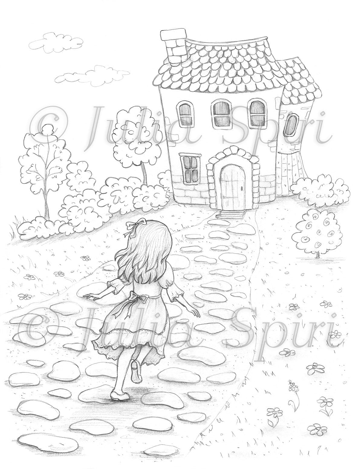 Coloring page alice in wonderland alice woke up and ran home â the art of julia spiri