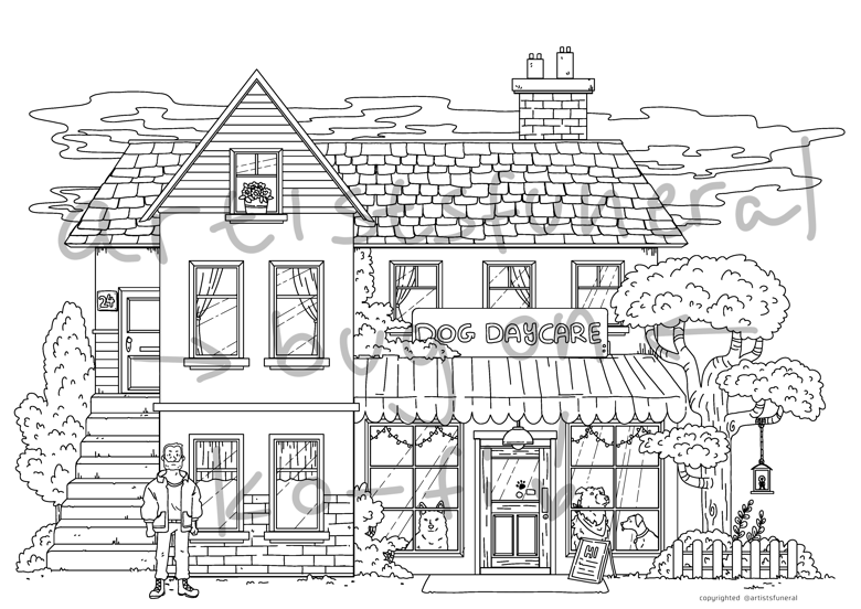 Coloring page dog daycare