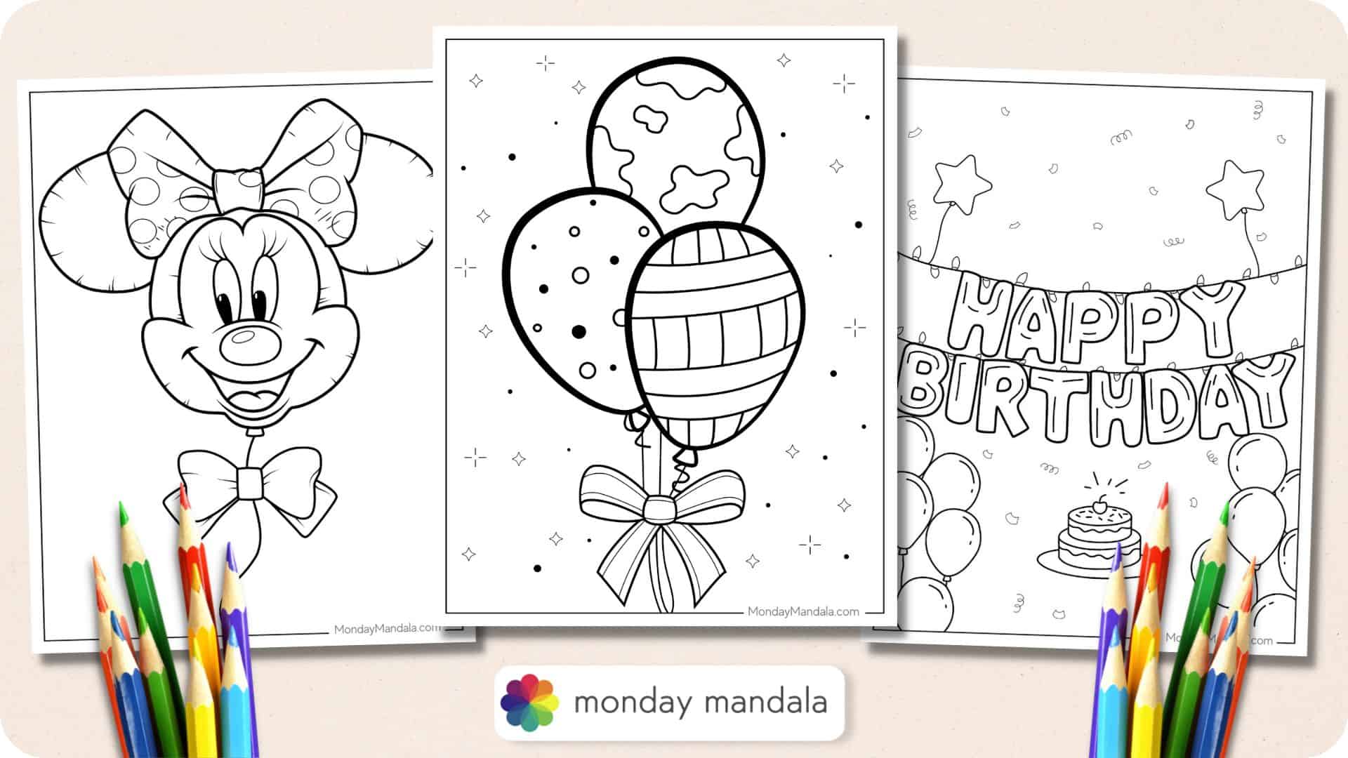 Balloon coloring pages free pdf printables