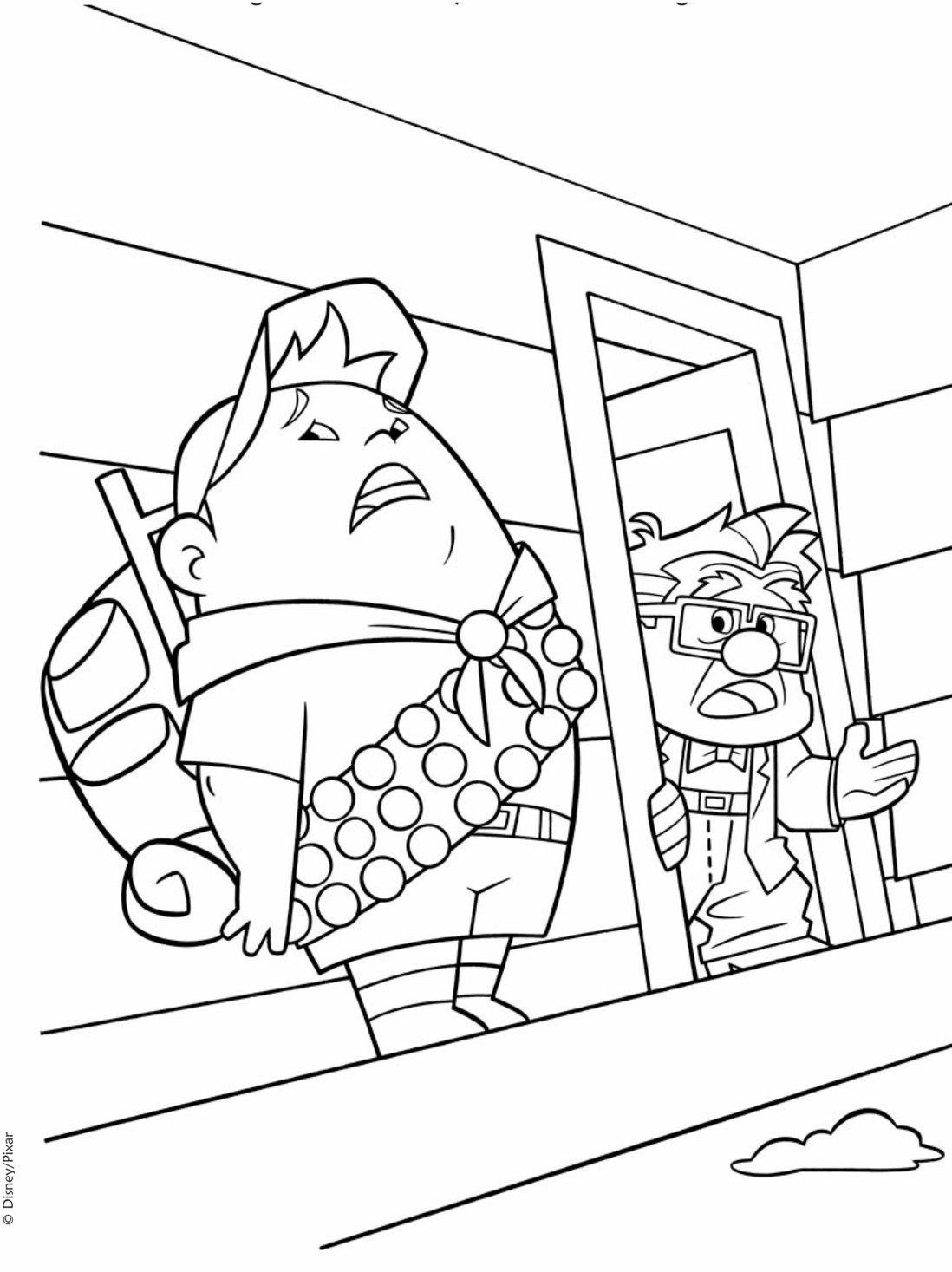 Free printable drawing of upstairs to color