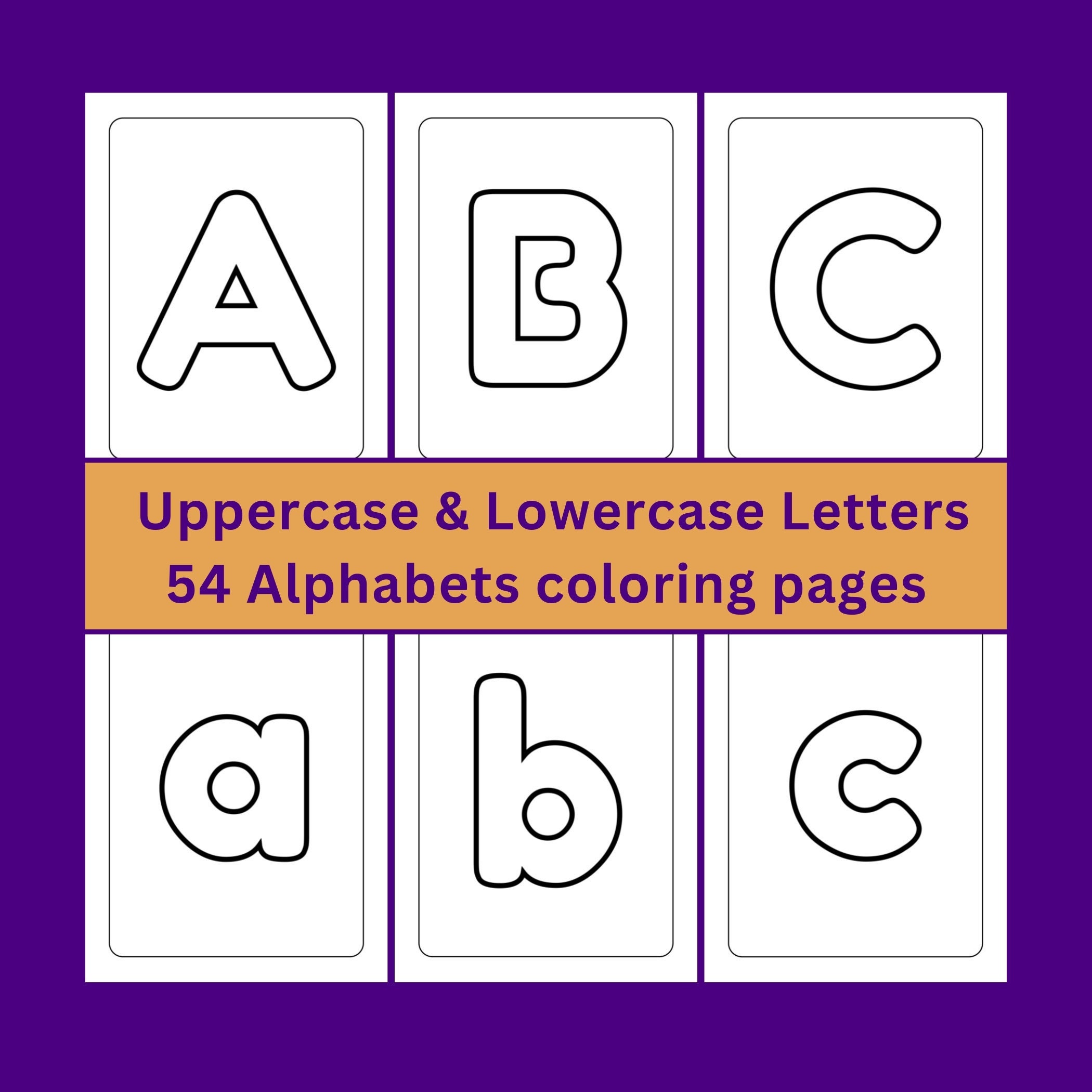 Alphabet coloring pages abc coloring book for kids uppercase lowercase letters worksheet for toddlers preschool homeschool activities