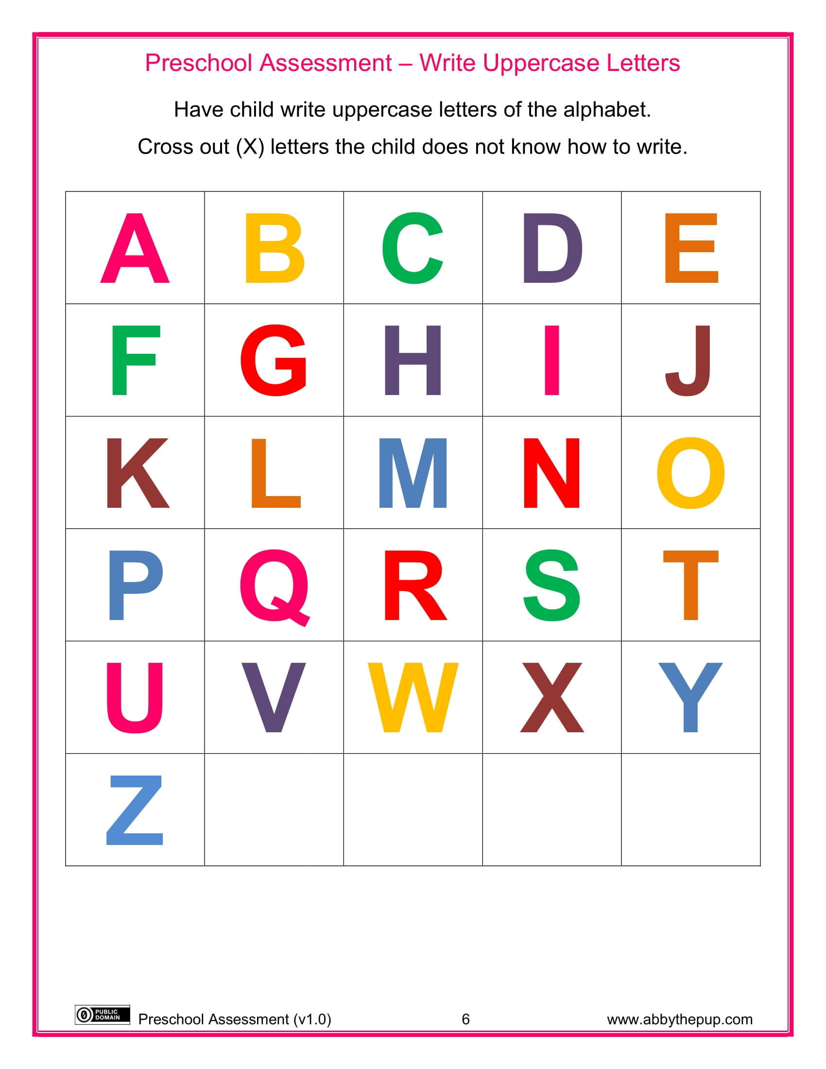 Preschool assessment