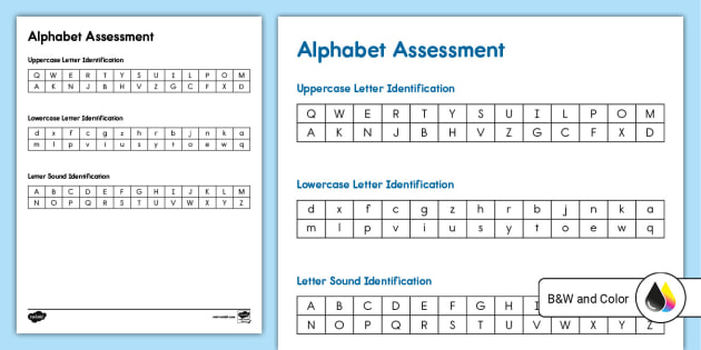 Printable alphabet assessment progress sheet usa