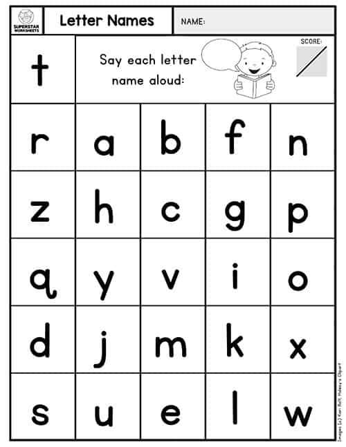 Kindergarten assessment worksheets