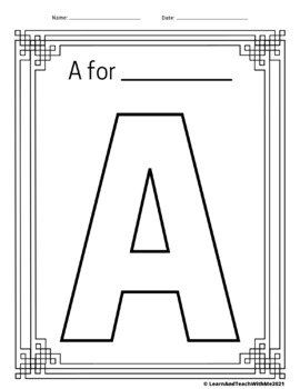 Alphabet coloring pages uppercase letters worksheets tpt