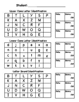 Letter and sound id assessment and data tracker preschool assessment letter recognition kindergarten assessment