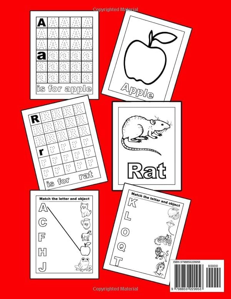 Abc letter coloring book for kidssmall capital letter with dotabc with object with test paper alphabate colorong toddler shathi suraya akter books