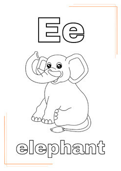 Alphabet coloring pages for toddlers with animals zoo animals book for kids