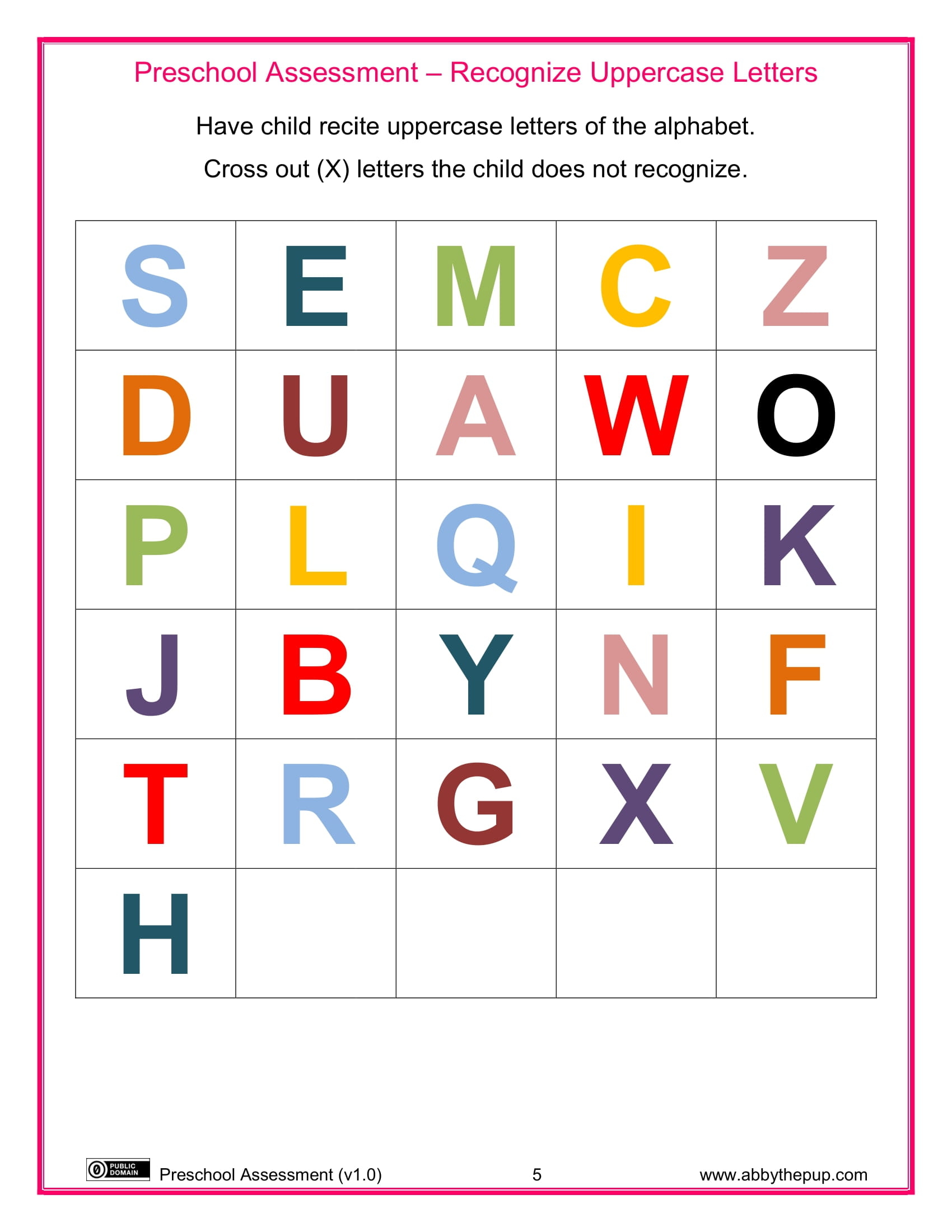 Preschool assessment