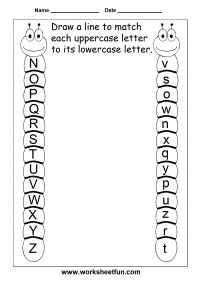 Match uppercase and lowercase letters â worksheets free printable worksheets â