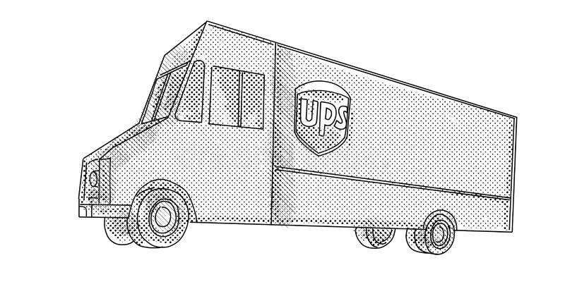 Ups truck stock illustrations â ups truck stock illustrations vectors clipart