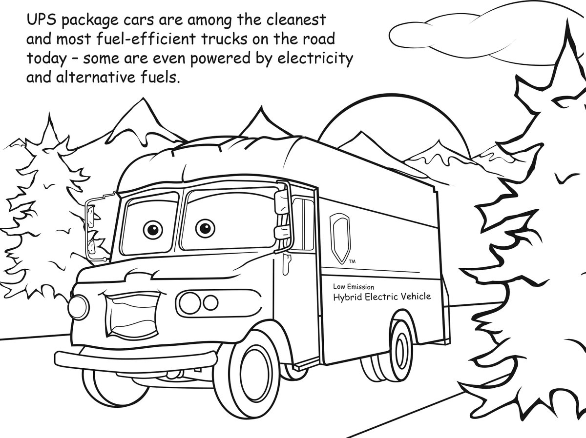 Deanna cain on x on nationalcoloringbookday heres page with a friendly ups delivery truck may we suggest some earth tones of green and brown afvs httpstcopbckhyqr x