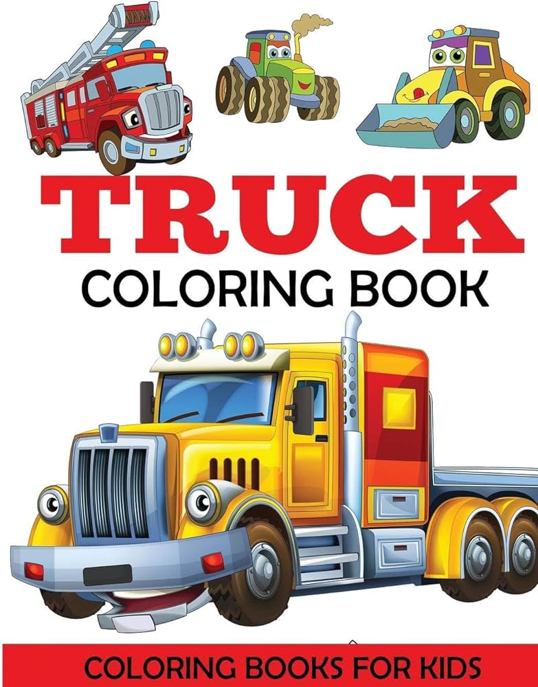 Truck coloring book kids coloring book with monster trucks fire trucks dump trucks garbage trucks and more for toddlers preschoolers ages