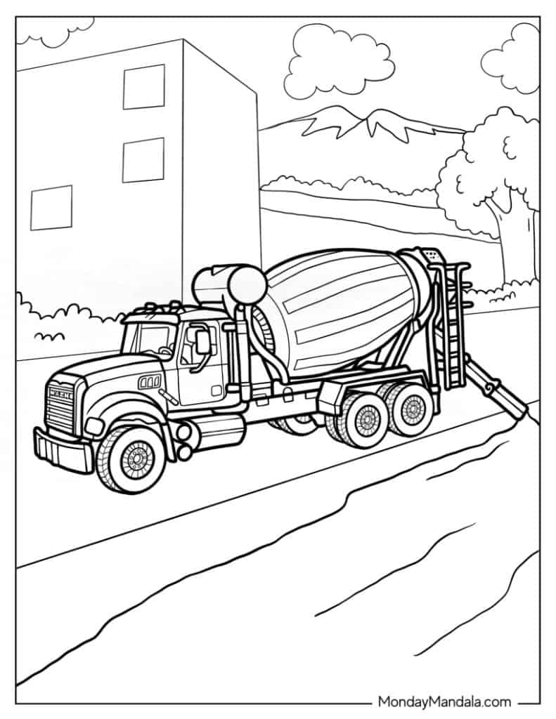 Truck coloring pages free pdf printables