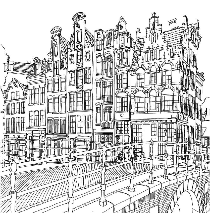 Amazing city coloring page