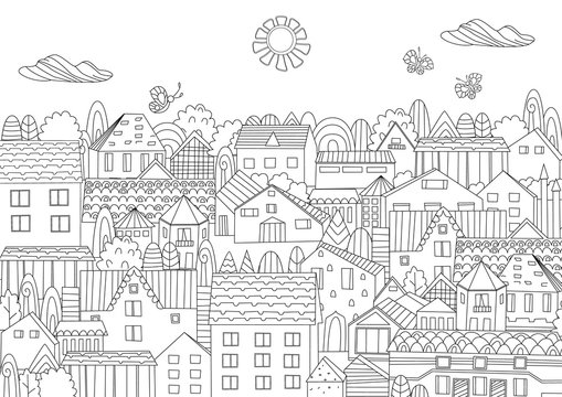 Adult coloring book city images â browse photos vectors and video