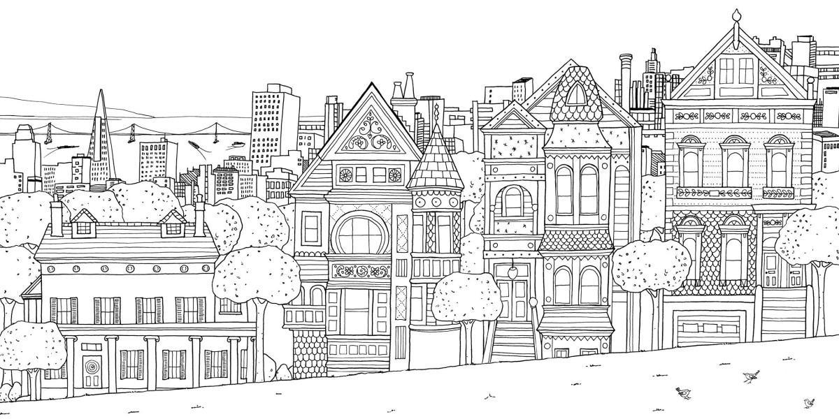 Color your own urban landscape the therapeutic benefits of a cityscape coloring page