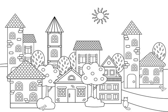 Adult coloring book city images â browse photos vectors and video