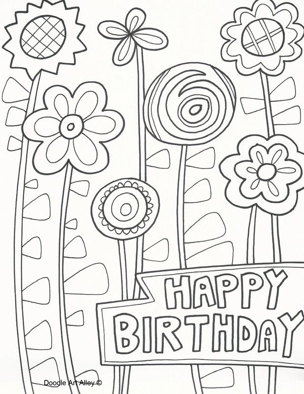 Picture happy birthday coloring pages coloring birthday cards birthday coloring pages