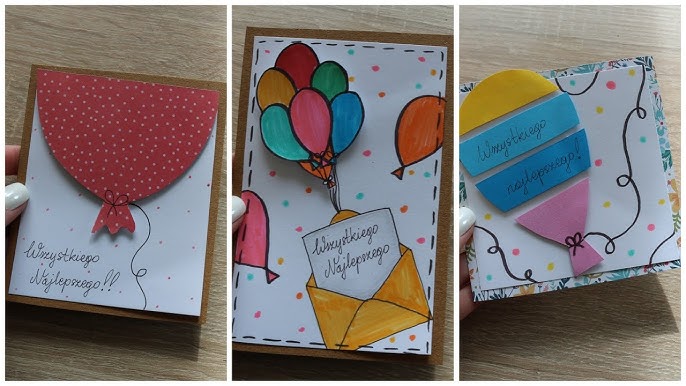 Räcznie robione kartki urodzinowe diy