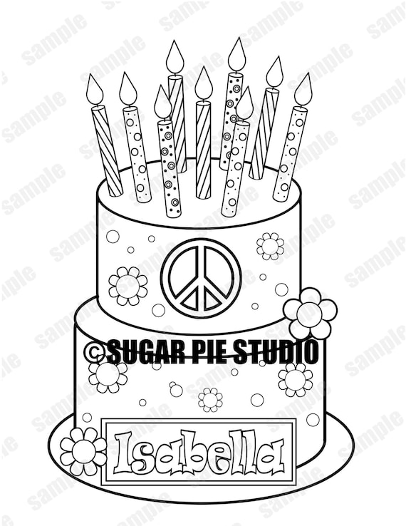 Personalized peace coloring page birthday party favor colouring activity sheet personalized printable template