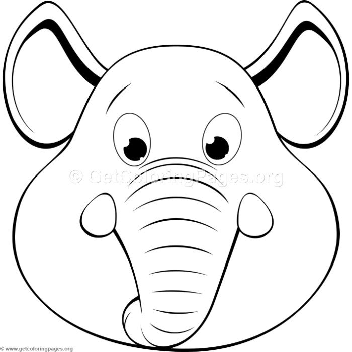Cute elephant head coloring pages â getcoloringpagesorâ na