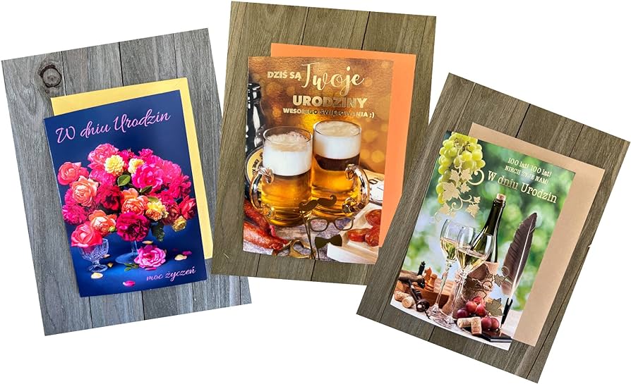Pc birthday cards szt kartki urodzinowe mix polskie kartki urodzinowe mix office products
