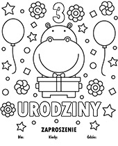 Kartki urodzinowe kolorowanki na urodziny