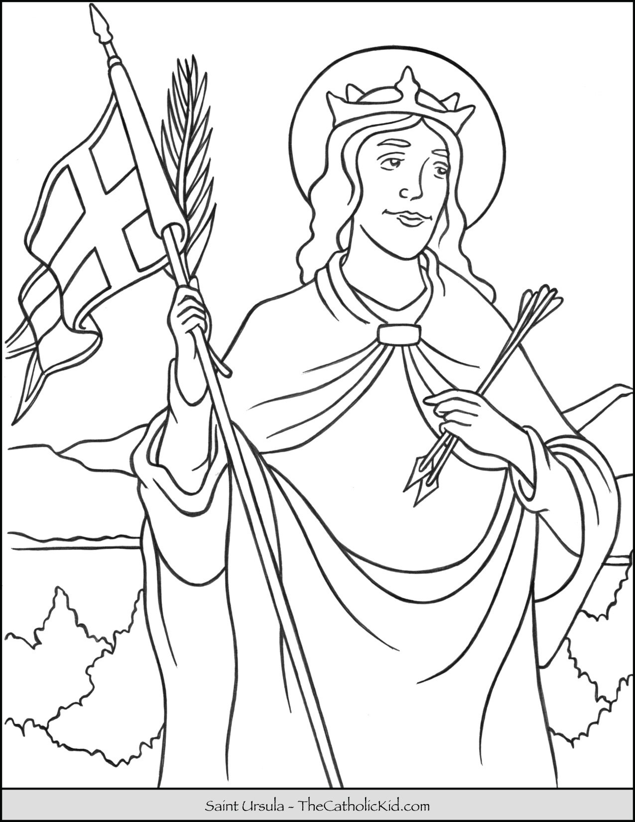 Saint ursula coloring page