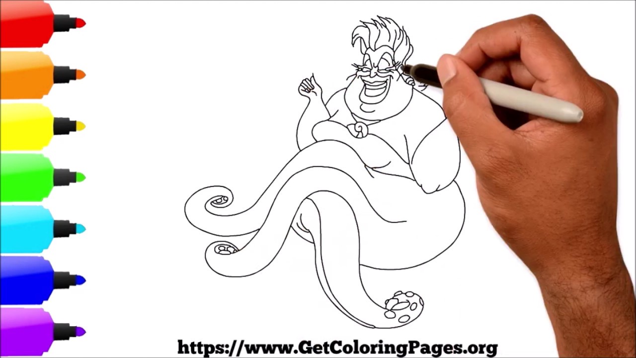 How to draw ursula the little mermaid