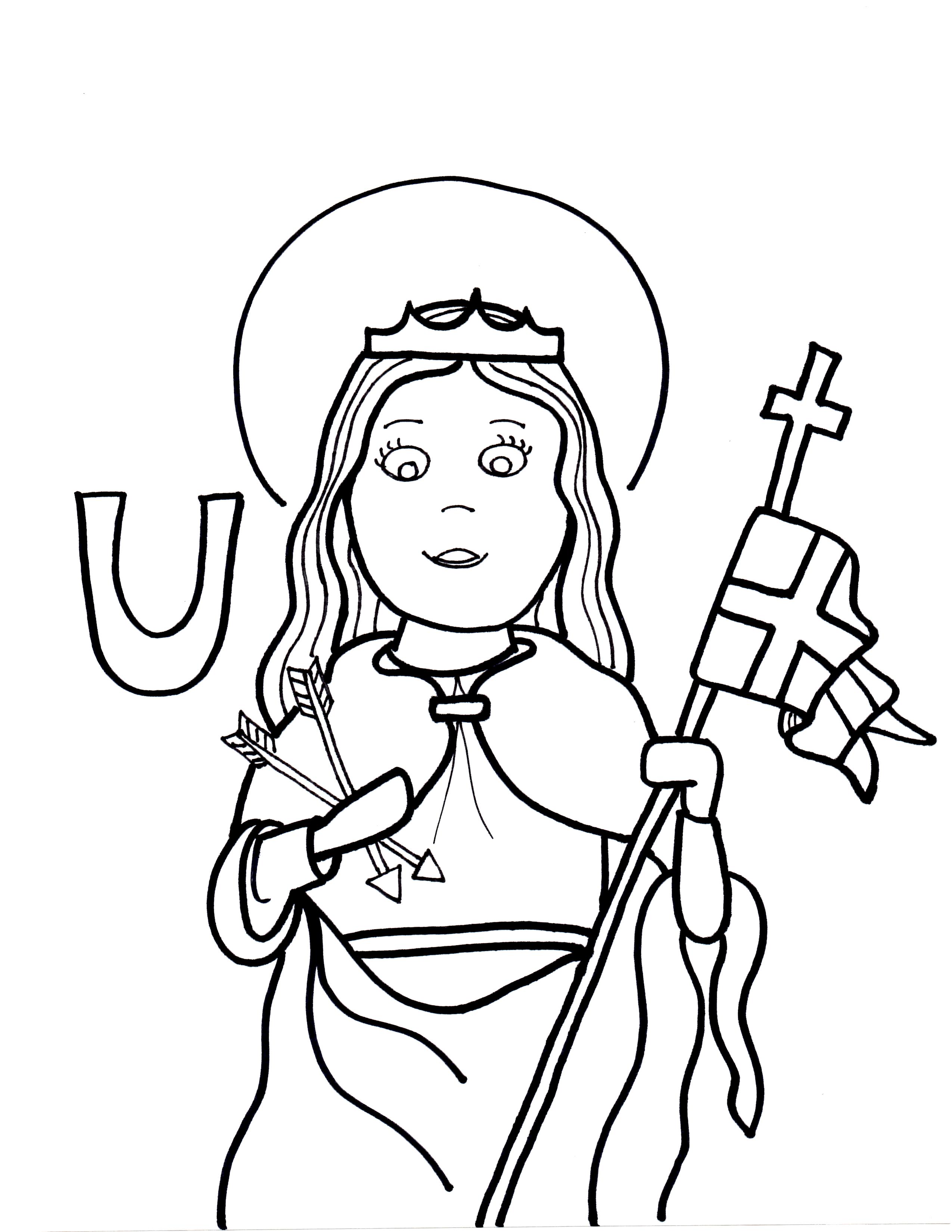 U is for st ursula saints to color