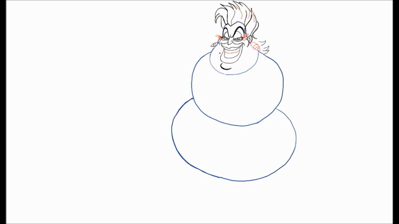How to draw ursula from the little mermaid