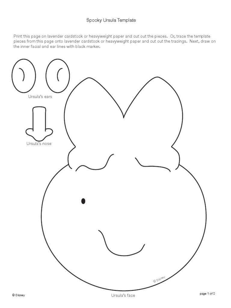 Ursula halloween craft template