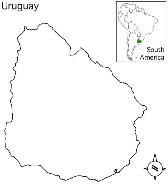 Uruguay flag image coloring page
