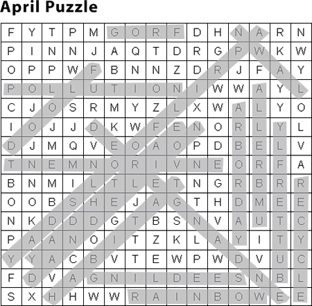 Word search puzzle answers education world