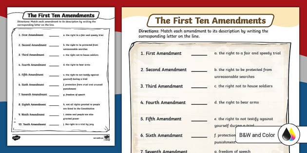Amendments activity constitution day usa