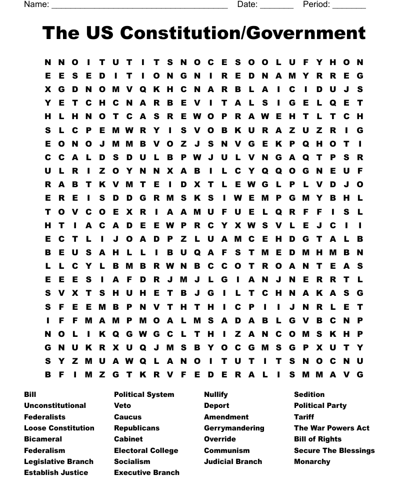 Government word search