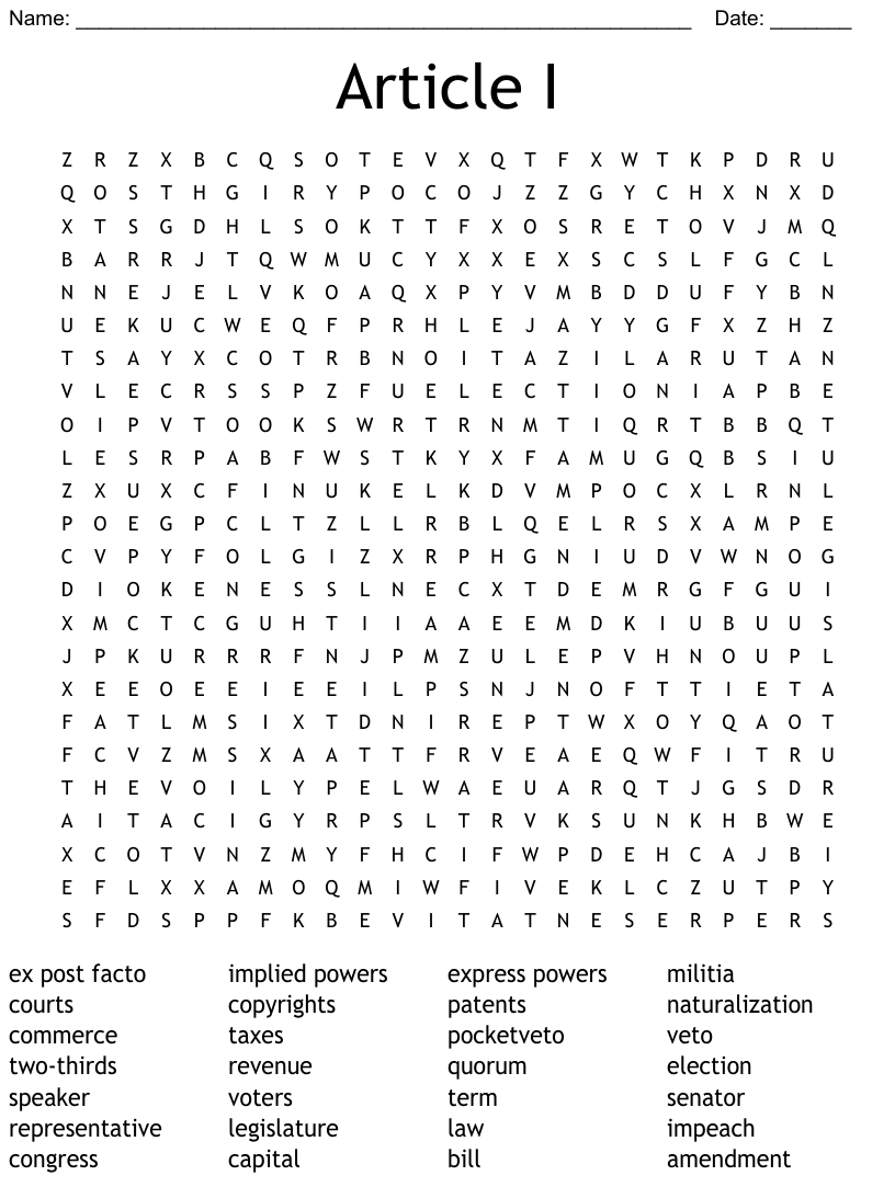 Congress word search