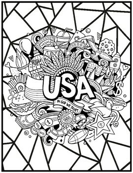 United states pop art coloring pages mindfulness coloring sheets doodle