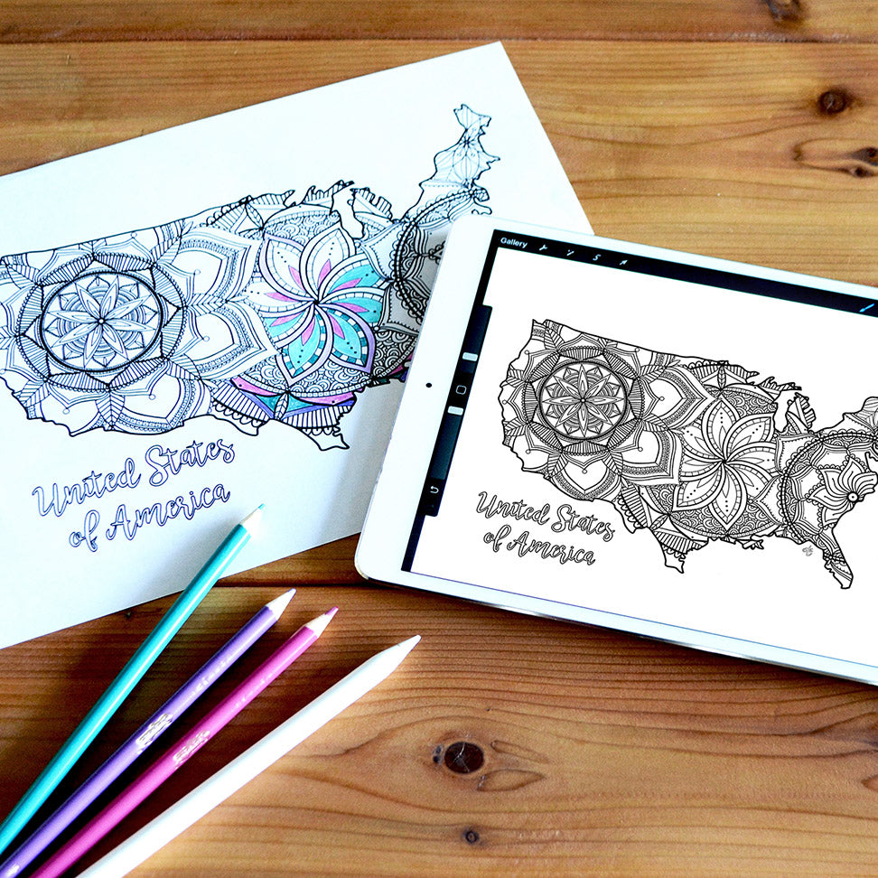 Coloring pages usa map â ta muchly