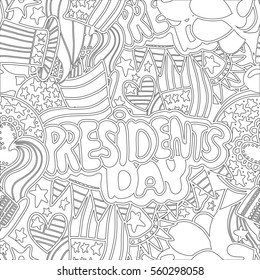 Coloring page hand drawing patriotic background stock vector royalty free