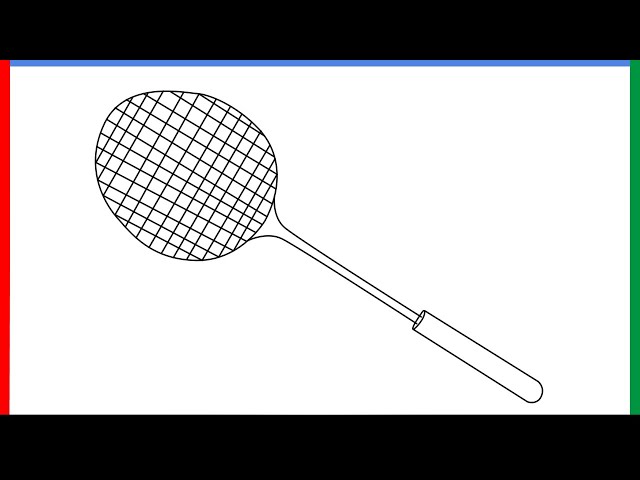 How to draw a badminton racket step by step for beginners