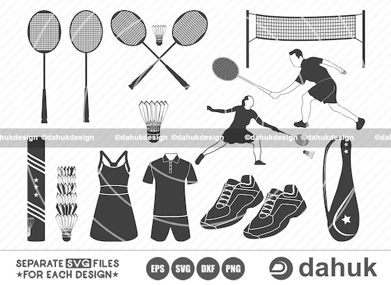 Badminton svg badminton equipment svg badminton racket icon racke svg cut file for silhouette svg eps dxf png clipart cricut design