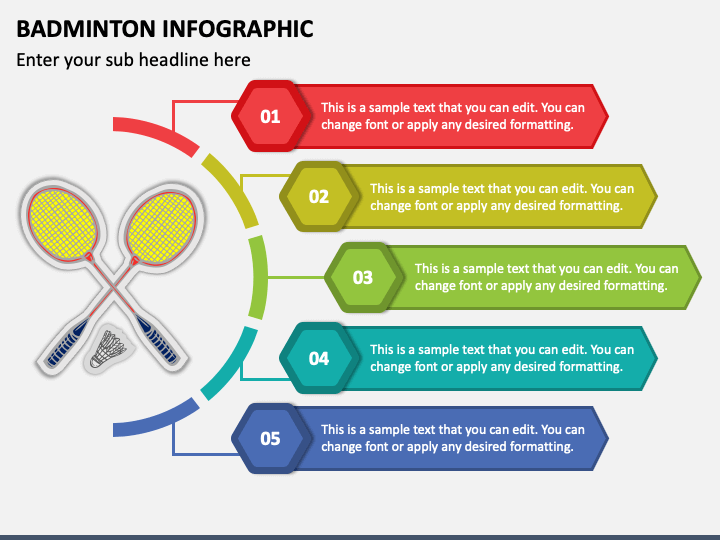 Badminton infographic powerpoint template and google slides theme