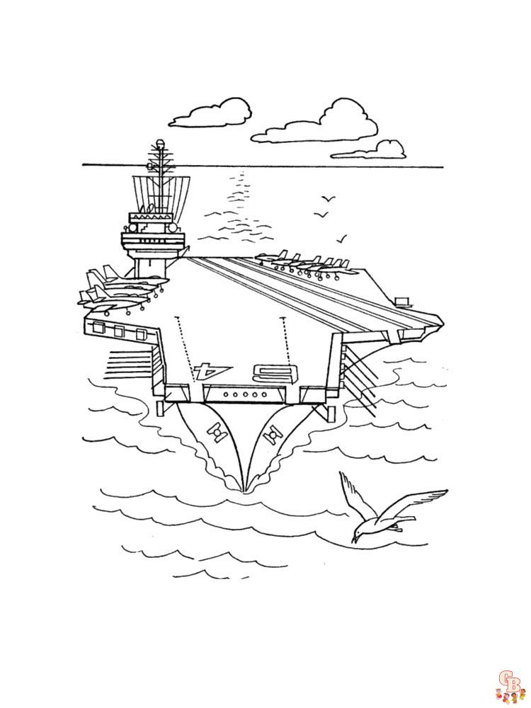 Free printable aircraft carrier coloring pages for kids